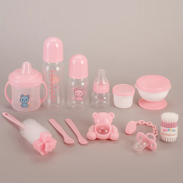 Baby Bank Feeding Essentials Set – Pink (13 Pieces)